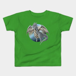 Kawaii Robotic Metal Dragon - With Background Kids T-Shirt